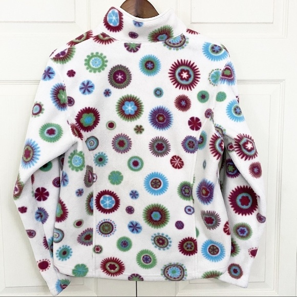 L.L. Bean T Snap Pullover Circle Patterned Sweater Jacket - Picture 6 of 8